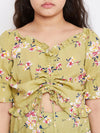 Girl's Apparel Printed Top with trousers Pant Green