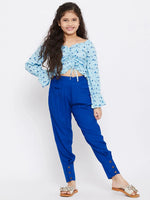 Girl's Wear Pro Printed Top with trousers Pant Blue