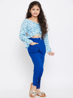 Girl's Wear Pro Printed Top with trousers Pant Blue