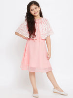 Girl's Course Embroidery Dress Pink