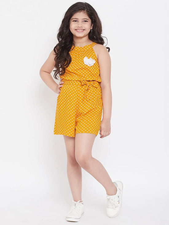 Girl's Pro Len Printed Jumpsuit Yellow