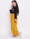 Girl's Temporal Printed Top With Dhoti Pant Yellow