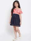 Girl's Royal Printed Dress Peach