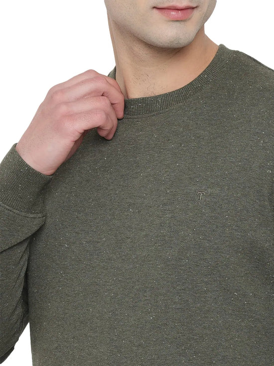 Trufit Men's Olive Full Sleeves Sweatshirt