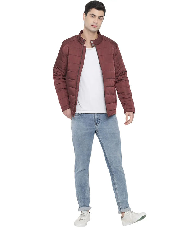 Trufit Men's Maroon Full Sleeves Jacket