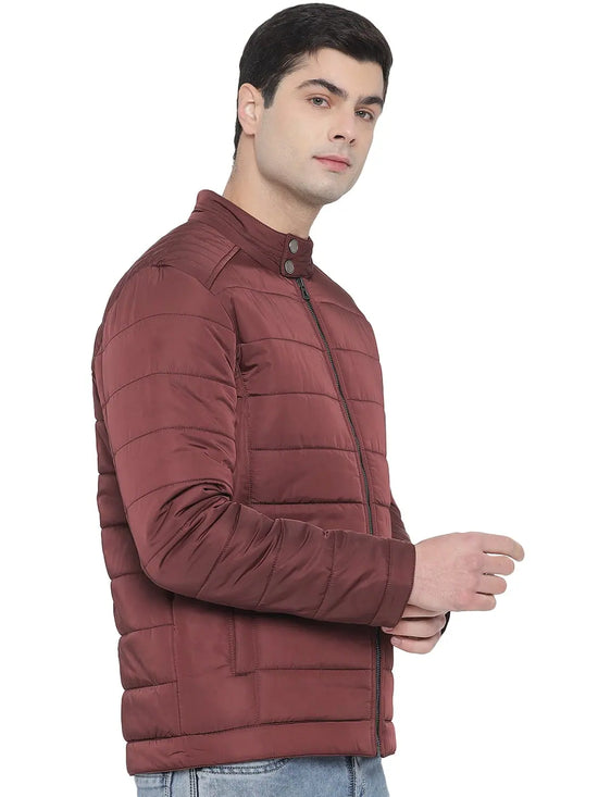 Trufit Men's Maroon Full Sleeves Jacket