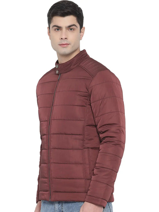 Trufit Men's Maroon Full Sleeves Jacket