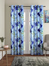 Home Sizzler 2 Piece 3D Flower Blossom Polyester Curtain Set