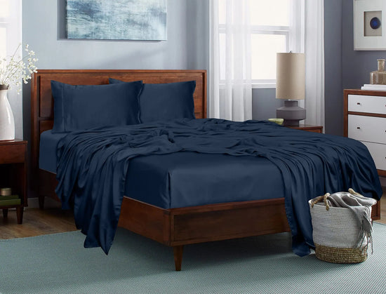 100% Tencel Lyocell King Pillowcases - Navy Blue - King