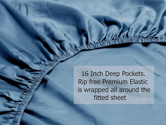 100% Tencel Lyocell Fitted Sheet - Bahamas Blue - California King