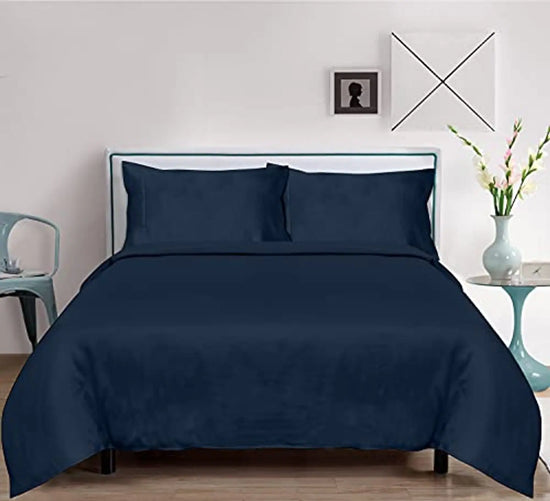 100% Tencel Lyocell Core Duvet Set - Navy Blue - Twin