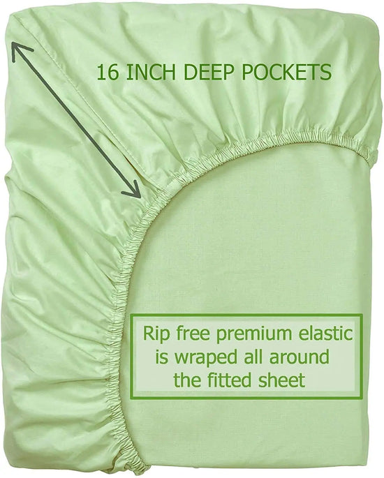 100% Tencel Lyocell Bed Sheets Set - Mint Green - Split King