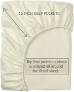 100% Tencel Lyocell Bed Sheets Set - Ivory - Queen