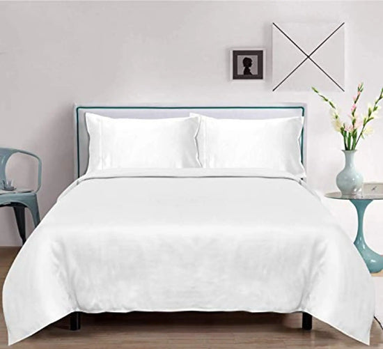 100% Tencel Lyocell Bed Sheets Set - White - Queen