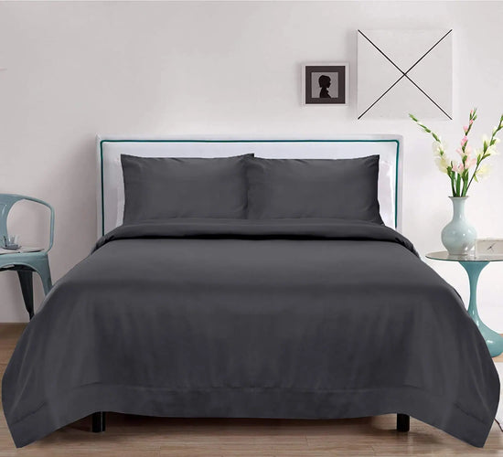 Organic Bamboo Core Duvet Set - Charcoal Grey - Full