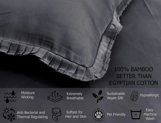 Organic Bamboo King Pillowcaset - Charcoal Grey - King