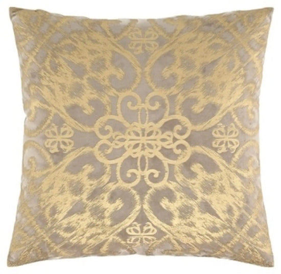 Velvet Foil Printed Cushion - Golden