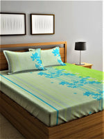 Home Sizzler Oldenna 144TC Microfibre Neon Green Double Bedsheet With 2 King Size Pillow Covers