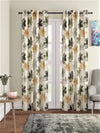 Home Sizzler 2 Piece 3D Maple Eyelet Rush Polyester Curtain Set-HS2PC001464LD