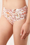 Mid Waist Floral Print Hipster Panty in White with Inner Elastic - Cotton-PN2488A22-XXXL