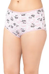 High Waist Cow Print Hipster Panty in White - Cotton