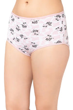 High Waist Cow Print Hipster Panty in White - Cotton