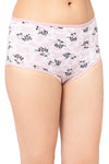 High Waist Cow Print Hipster Panty in White - Cotton