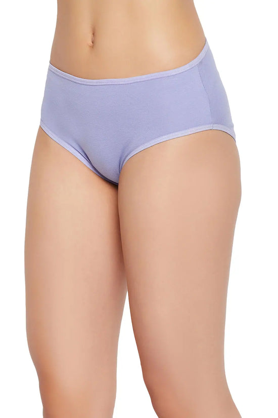 Mid Waist Butterfly Print Hipster Panty in Lavender - Cotton