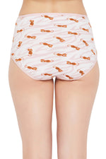 High Waist Tiger Print Hipster Panty in White - Cotton-PN3170H22-XXL