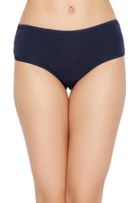 Mid Waist Monster Emoji Print Hipster Panty in Navy - Cotton