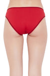 Cotton Low Waist Bikini Panty In Red