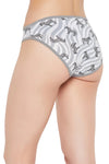 Low Waist Zebra Print Bikini Panty in White - Cotton