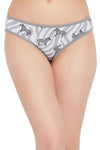 Low Waist Zebra Print Bikini Panty in White - Cotton