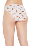 Low Waist Animal Print Bikini Panty in White - Cotton-PN3380J22-XXL