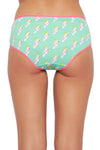 Mid Waist Bird Print Hipster Panty in Seafoam Green - Cotton