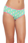 Mid Waist Bird Print Hipster Panty in Seafoam Green - Cotton