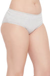 Mid Waist Hipster Panty in Grey Melange - Cotton