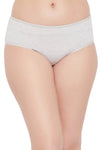 Mid Waist Hipster Panty in Grey Melange - Cotton