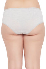 Mid Waist Hipster Panty in Grey Melange - Cotton