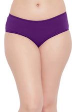 Mid Waist Hipster Panty in Purple - Cotton