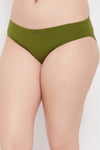 Low Waist Bikini Panty in Green - Cotton