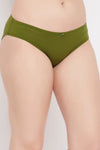 Low Waist Bikini Panty in Green - Cotton