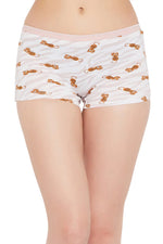 Mid Waist Tiger Print Boyshorts in Soft Pink - Cotton