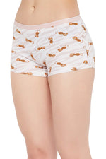 Mid Waist Tiger Print Boyshorts in Soft Pink - Cotton