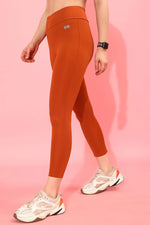 Snug Fit High-Rise Active Tights in Orange