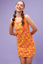 Tutti Fruity Short Night Dress in Peach Colour - 100% Cotton