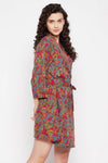 Paisley Print Robe in Multicolour - Crepe