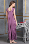 4 Pcs Nightwear In Purple - Satin