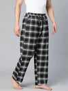 A Black Brush Check Elasticated & Tie-Knotted Men Nightwear Pajama