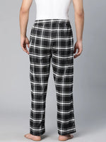 A Black Brush Check Elasticated & Tie-Knotted Men Nightwear Pajama